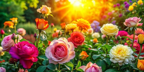 Aerial Photography of Vibrant Friday Roses in Bloom for Celebratory Vibes