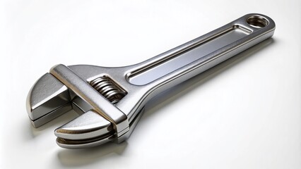 Aerial View of a 3D Rendered Wrench Isolated on White Background for High-Quality Stock Photography