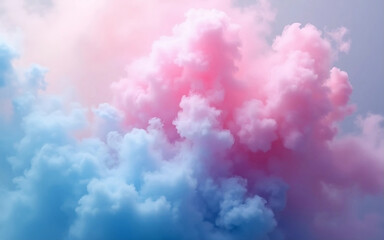 Fototapeta premium Abstract smoke on white background with copy space. Fancy dream cloud of ink underwater. Purple, blue and pink colors