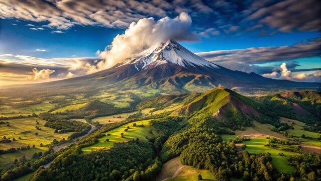 Aerial View of Pico de Orizaba Volcano - Stunning Landscape Photography from Above in Mexico