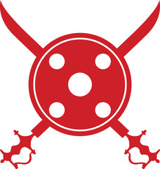 vector of sword and shield, commonly used in Kalaripayattu