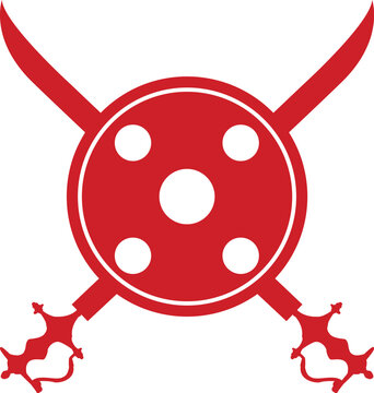 vector of sword and shield, commonly used in Kalaripayattu