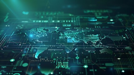 High Tech Digital World Map, Business Theme, Background, Digital World Map, High Tech