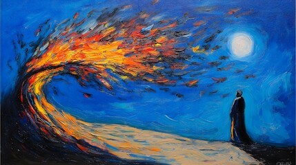 Moses and the Burning Bush: A Biblical Scene of Divine Revelation and Calling in Christian Tradition, Symbolizing Faith and Obedience