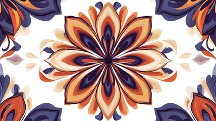 Seamless pattern with mandala shape. Vintage decorative elements. Hand drawn background. Islam, Arabic, Indian, ottoman motifs. Perfect for printing on fabric or paper.