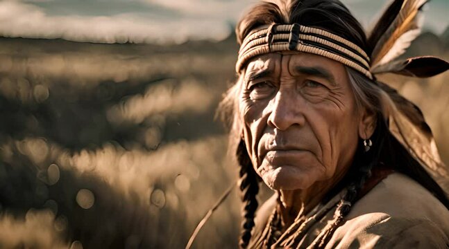 Native american indian tribe man