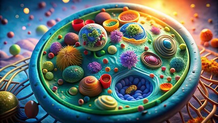 Blank Animal Cell Diagram for Educational Purposes - High Depth of Field Visualization