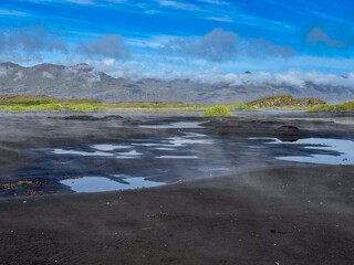 Úlfseyjarsandur, Black Beach Near Djúpivogur in Iceland