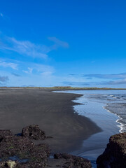 &Uacute;lfseyjarsandur, Black Beach Near Dj&uacute;pivogur in Iceland