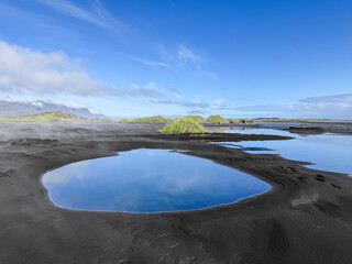 &Uacute;lfseyjarsandur, Black Beach Near Dj&uacute;pivogur in Iceland