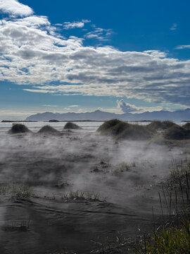 &Uacute;lfseyjarsandur, Black Beach Near Dj&uacute;pivogur in Iceland