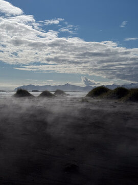 &Uacute;lfseyjarsandur, Black Beach Near Dj&uacute;pivogur in Iceland