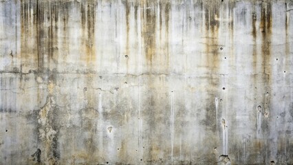 Fototapeta premium A weathered concrete wall with streaks of discoloration, evidence of time and exposure to the elements
