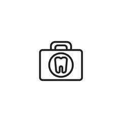 A simple yet impactful icon. A briefcase with a tooth inside represents dental emergency services or mobile dental care. Editable icon.