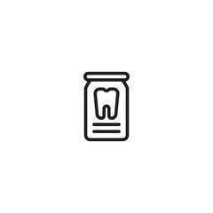 A simple yet impactful icon. A can with a tooth emphasizes the importance of dental products for oral health. Editable icon.