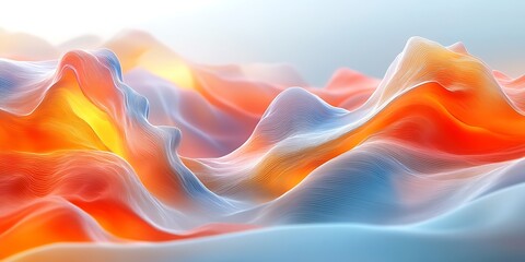 Obraz premium Abstract flowing waves in vibrant colors.