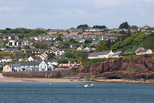 View of coastline from offshore, Dunmore East, County Waterford, Ireland