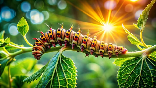 Captivating Landscape with Bagworm Moth Caterpillar in Natural Habitat