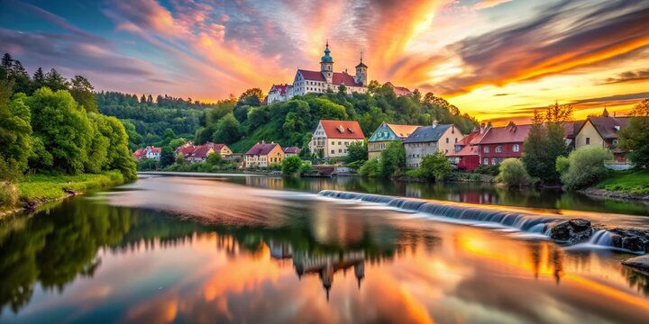 Captivating Long Exposure of Ladek Zdroj's Serene Landscape and Scenic Beauty