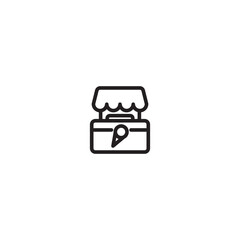 A simple yet impactful icon. An ice cream stand with a visible cone emphasizes a place to enjoy ice cream. Editable icon.