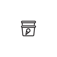 A minimalist icon of stacked ice cream containers, symbolizing multiple servings or a variety of flavors. Editable icon.