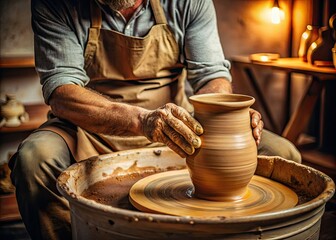 Craft a unique clay jug on the pottery wheel, enjoying each spin and shaping moment. Embrace the tactile experience of working with clay and creativity.