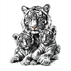 Fototapeta premium tiger on a black background