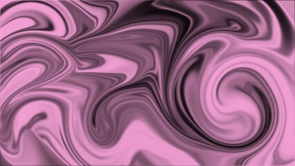 An abstract design featuring smooth, flowing swirls in shades of pink and black. The marble-like texture creates a soft, fluid effect, adding depth and movement to the composition.