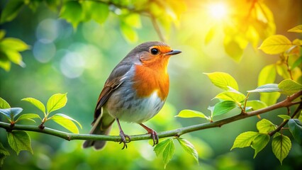 Obraz premium Captivating Robin in a Serene Natural Setting - Perfect for Wildlife Photography Enthusiasts