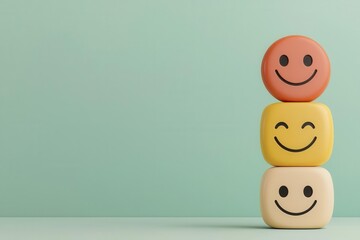 Customer satisfaction survey filled with glowing ratings and emoji responses, vibrant feedback, 3D illustration