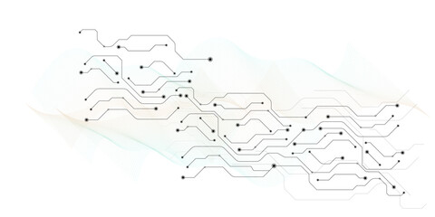 Vector abstract technology on a white background. Technology black circuit diagram concept.