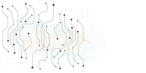 High-tech circuit board connection system. Vector abstract technology on a white background. Abstract technology communication concept vector background. 