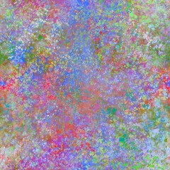 Bright abstract painted layered pattern Mixed random chaotic blurred smudges, blots, spots, blobs, drops