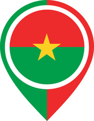 Map Icon Inside BURKINA FASO Flag