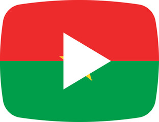 BURKINA FASO Flag on video player icon