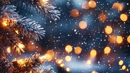 An animated Christmas and New Year background for virtual meetings, with festive snowflakes falling gently, twinkling lights, and animated holiday icons, creating an engaging, interactive setting