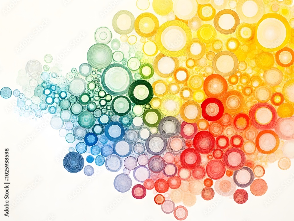 Poster a vibrant abstract background featuring colorful circles in various sizes, creating a cheerful and d