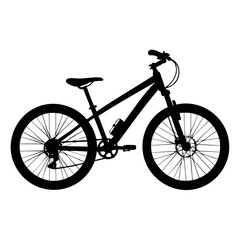 mountain bike black silhouette vector illustration