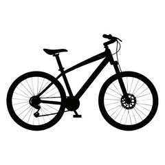 mountain bike black silhouette vector illustration