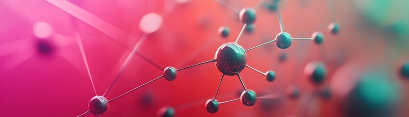 A vibrant close-up of molecular structures against a colorful background, showcasing the beauty of science and chemistry.