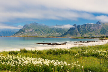 The Gimsoy beach of Lofoten islands, Norway