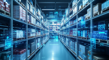 futuristic technology warehouse