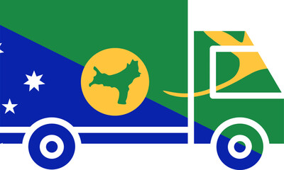 Obraz premium Truck Icon of Christmas Island Flag