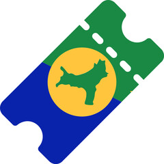 Christmas Island Flag On ticket