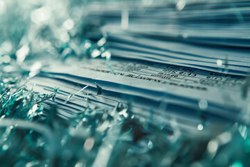 Close-up of a financial report being shredded a metaphor for the destruction of wealth in stock market crashes