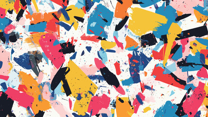 Naklejka premium Seamless pattern with abstract geometric shapes. Hand-drawn illustration. 