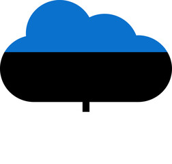 Cloud Server Icon of Estonia Flag
