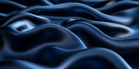Fototapeta premium Abstract waves of dark fabric creating a smooth texture.