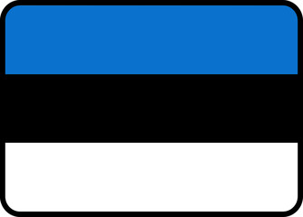 Obraz premium Estonia Flag Rounded Rectangle Icon