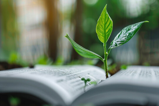 Closeup of a green business plan document highlighting the executive summary with sustainable growth strategies